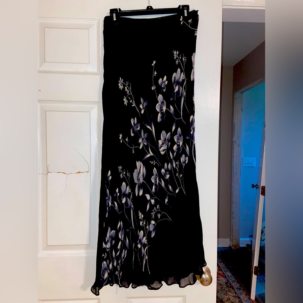 Vintage Floral Black Skirt